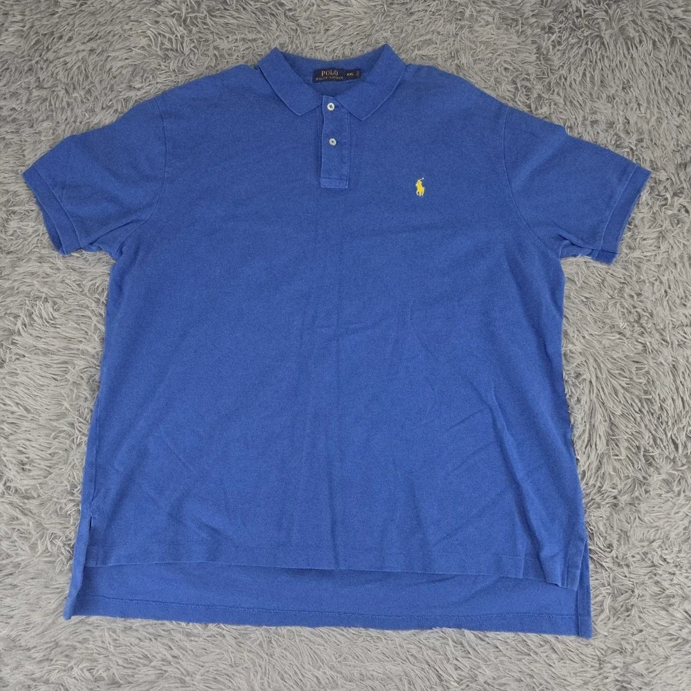 Polo Ralph Lauren Mens 2XL XXL Blue Short Sleeve Rugby Preppy‎ Polo